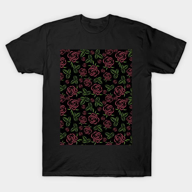 Roses pattern T-Shirt by Julia_Faranchuk